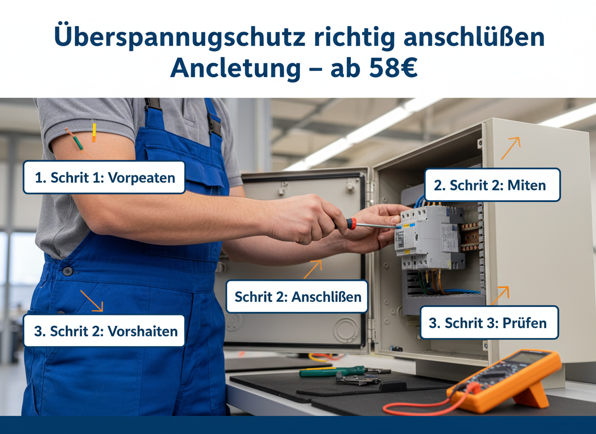 Create a professional semi-realistic visual explanation image for a German local-service article.
SECTION TOPIC (Lösung / Reparatur / Ablauf): 