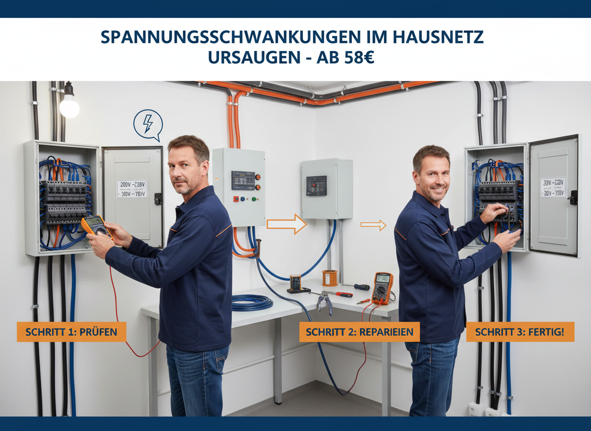 Create a professional semi-realistic visual explanation image for a German local-service article.
SECTION TOPIC (Lösung / Reparatur / Ablauf): 