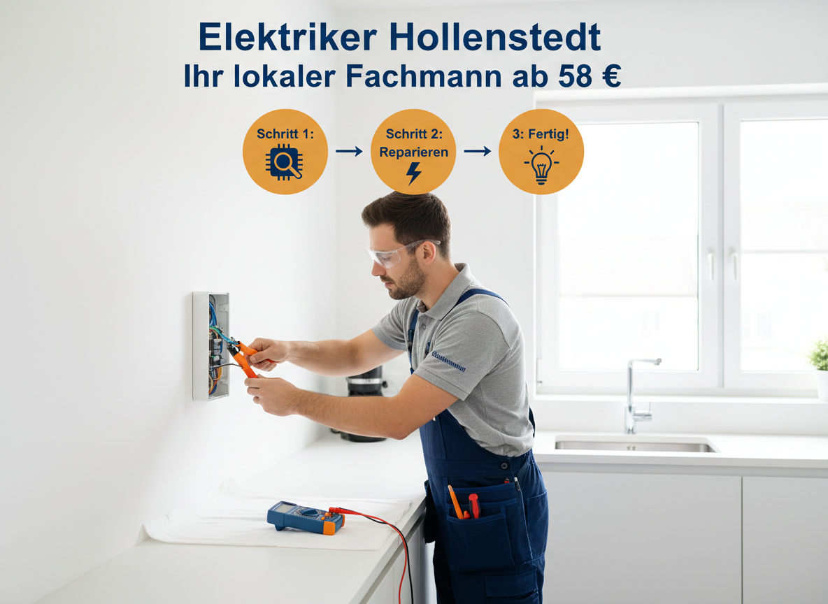 Create a professional semi-realistic visual explanation image for a German local-service article.
SECTION TOPIC (Lösung / Reparatur / Ablauf): 