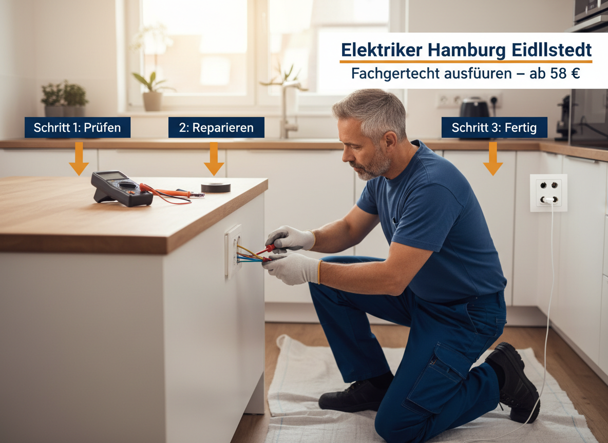 Elektriker installiert Steckdose in Küche Eidelstedt