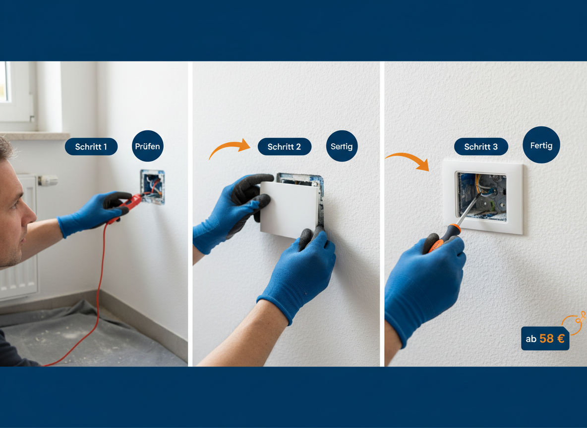 Create a professional semi-realistic visual explanation image for a German local-service article.
SECTION TOPIC (Lösung / Reparatur / Ablauf):
