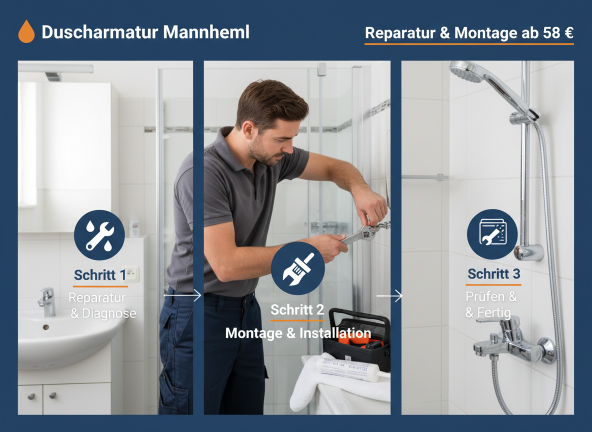 Create a professional semi-realistic visual explanation image for a German local-service article.
SECTION TOPIC (Lösung / Reparatur / Ablauf):