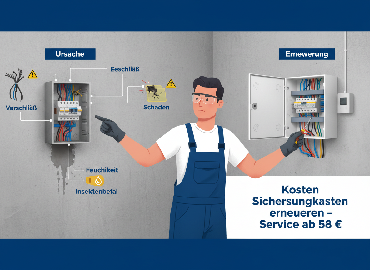 Create a clean semi-realistic explanatory image for a German local-service article section. SECTION TOPIC (Problem / Ursachen):